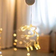 Διακοσμητικό κρεμαστό ελαφάκι με 10 LED λαμπάκια με θερμό χρώμα φωτός με μπαταρίες & διαστάσεις 130x190mm