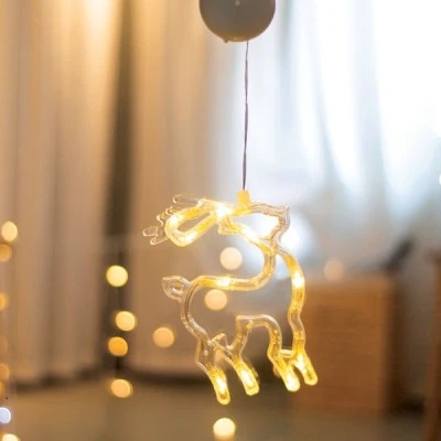 Διακοσμητικό κρεμαστό ελαφάκι με 10 LED λαμπάκια με θερμό χρώμα φωτός με μπαταρίες & διαστάσεις 130x190mm