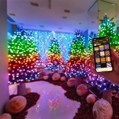 200 RGB LED SMART λαμπάκια 20m με USB REMOTE & APP IP44 3m καλώδιο τροφοδοσίας