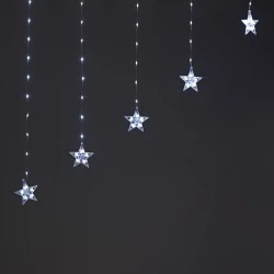 222 LED λαμπάκια κουρτίνα ΄ψυχρό χρώμα φωτός STARS με διάσταση 3m x1.2m  & 8 προγράμματα  IP20