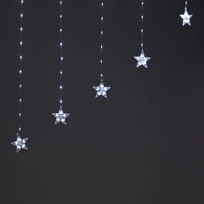 222 LED λαμπάκια κουρτίνα ΄ψυχρό χρώμα φωτός STARS με διάσταση 3m x1.2m  & 8 προγράμματα  IP20