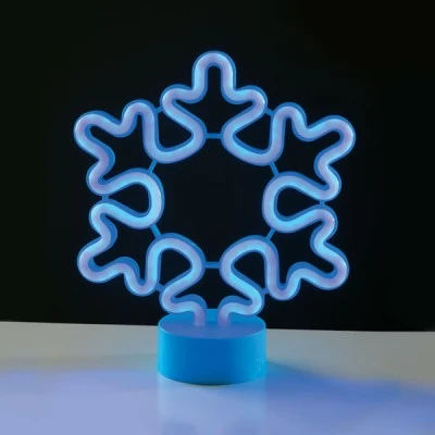 Χιονονιφάδα με 34 NEON LED λαμπάκια μπλε χρώμα φωτός με μπαταρίες  (3xAA)/USB  IP20  21x8.5x25cm