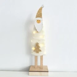 Διακοσμητικό ξύλινο Άγιος Βασίλης με 12 MINI LED σε θερμό χρώμα φωτός & μπαταρίες IP20 9.5x5.5x34cm Διακοσμητικό ξύλινο Άγιος Βασίλης με 12 MINI LED σε θερμό χρώμα φωτός & μπαταρίες IP20 9.5x5.5x34cm