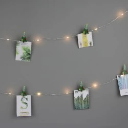  25 LED 12 X-MAS TREE CLIPS με θερμό χρώμα φωτός & μήκος 240cm με ασημί καλώδιο χαλκού 