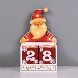 Xριστουγεννιάτικο διακοσμητικό SANTA CALENDAR με 6 LED θερμό χρώμα φωτός IP20 12.5x6.7x20.5cm