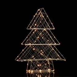 Χριστουγεννιάτικο δέντρο 3D με 100 ΜINI LED λαμπάκια με θερμό λευκό χρώμα φωτός με καλώδιο χαλκού & διάσταση 47x11x60cm