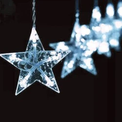 STAR ICICLΕ 100 LED λαμπάκια σε βροχή  2W με ψυχρό χρώμα φωτός με δυνατότητα επέκτασης IP44 με μήκος 3m & διάφανο καλώδιο