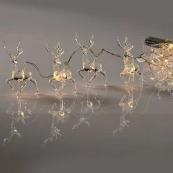 Διακοσμητικά λαμπάκια τάρανδος με 10 LED λαμπάκια σε σειρά με θερμό χρώμα φωτός IP20 135cm & διακόπτη On/Off