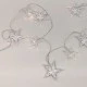 Διακοσμητικά λαμπάκια αστέρια με 10 LED θερμό χρώμα φωτός  IP20 με μήκος 135cm & διακόπτη On/Off