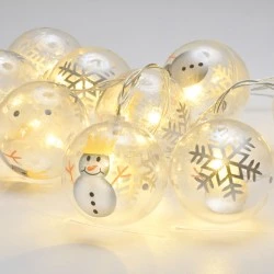 Διακοσμητικά λαμπάκια με 10 LED θερμό χρώμα φωτός μπαταρίας IP20 με μήκος 135cm & διάμετρο ∅6cm x10