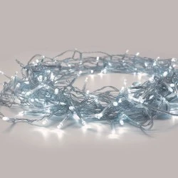 20 LED λαμπάκια σε σειρά με ψυχρό χρώμα φωτός IP20 μήκος 190 με διάφανο καλώδιο