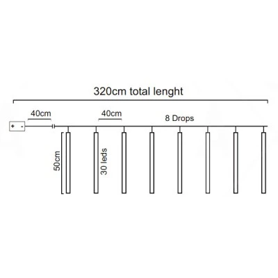 SNOWDROP με 240 LED λαμπάκια ψυχρό χρώμα φωτός 30LED x 8 DROPS με μήκος 50cm/DROP & λειτουργία FLASH SNOWDROP με 240 LED λαμπάκια ψυχρό χρώμα φωτός 30LED x 8 DROPS με μήκος 50cm/DROP & λειτουργία FLASH