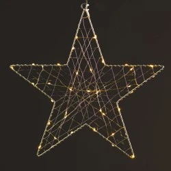 Διακοσμητικό αστέρι 1,2W με 40 mini led λαμπάκια με καλώδιο χαλκού σε θερμό λευκό χρώμα φωτός 