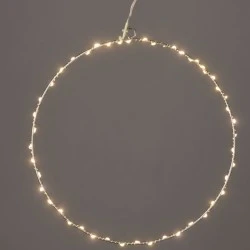 Διακοσμητικός κρίκος με 55 mini led λαμπάκια με θερμό χρώμα φωτός με ασημί καλώδιο χαλκού ∅40cm