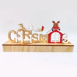 Ξύλινο διακοσμητικό XMAS" με 6 led λαμπάκια σε θερμό χρώμα φωτός μπαταρίας (2xAA) IP20 30X6X13cm Ξύλινο διακοσμητικό XMAS" με 6 led λαμπάκια σε θερμό χρώμα φωτός μπαταρίας (2xAA) IP20 30X6X13cm