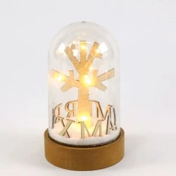 Θόλος με Χριστουγεννιάτικο δέντρο & 10 MINI LED λαμπάκια σε θερμό χρώμα φωτός  IP20 Φ11X19CM