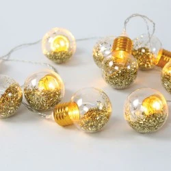 Διακοσμητικά λαμπάκια μπαταρίας με 10 LED θερμό χρώμα φωτός IP20 με μήκος 135cm & διακόπτη On/Off