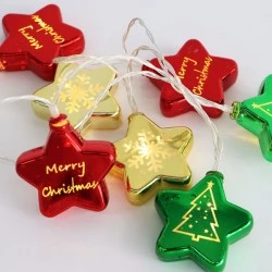 Διακοσμητικά λαμπάκια XMAS STAR με 10 LED θερμό χρώμα φωτός & μήκος 135cm 