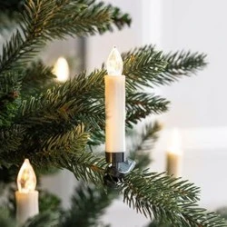 6 LED λευκά MINI CLIPS CANDLES μπαταρίας με θερμό χρώμα φωτός IP20 σταθερή & ντιμαριζόμενη λειτουργία