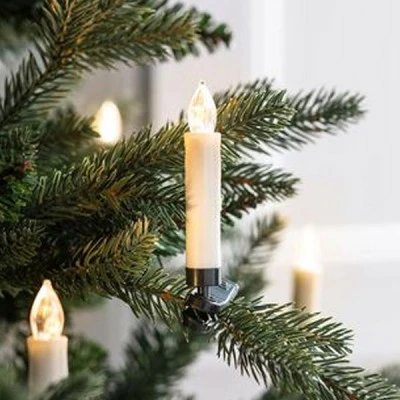 6 LED λευκά MINI CLIPS CANDLES μπαταρίας με θερμό χρώμα φωτός IP20 σταθερή & ντιμαριζόμενη λειτουργία