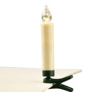 10 LED λευκά MINI CLIPS CANDLES με θερμό χρώμα φωτός με  τηλεχειριστήριο IP20 σταθερή & ντιμαριζόμενη λειτουργία