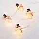 15 MINI LED ακρυλικά λαμπάκια χιονάνθρωπος με θερμό χρώμα φωτός & ασημί καλώδιο χαλκού IP20 με μήκος 140cm