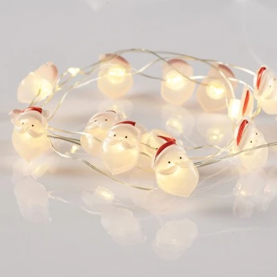 15 MINI LED ακρυλικά λαμπάκια SANTA με θερμό χρώμα φωτός & ασημί καλώδιο χαλκού IP20 με μήκος 140cm