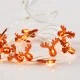 15 MINI LED ακρυλικά λαμπάκια τάρανδος με θερμό χρώμα φωτός & ασημί καλώδιο χαλκού IP20 με μήκος 140cm