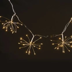  300 (15x20) MINI LED λαμπάκια σε θερμό χρώμα φωτός με ασημί καλώδιο χαλκού IP44 με σταθερή λειτουργία & μήκος 4.2m