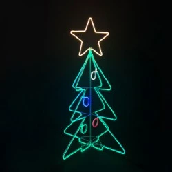 Διακοσμητικό 3D CHRISTMAS TREE με 1000 LED διπλής όψης φωτοσωλήνα 9,5m πολύχρωμο IP65 75x75x130cm
