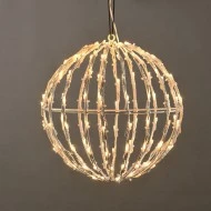 Χριστουγεννιάτικη μπάλα 3D κρεμαστή με 100 LED λαμπάκια σε θερμό χρώμα φωτός IP44 20x20x21cm & προέκταση τροφοδοσίας 5m