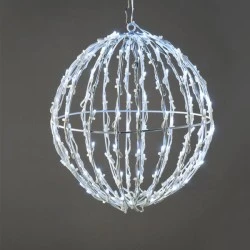 Διακοσμητική μπάλα 3D κρεμαστή με 100 LED λαμπάκια σε ψυχρό λευκό χρώμα φωτός IP44 20x20x21cm