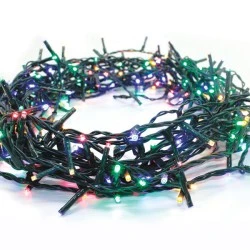  180 LED λαμπάκια σε σειρά ανά 5cm 3,3W  πολύχρωμα με 8 λειτουργίες  IP44 με μήκος 9m & πράσινο καλώδιο