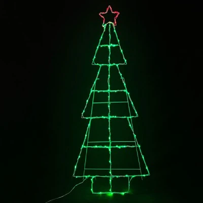 Διακοσμητικό Χριστουγεννιάτικο δέντρο 100 LED με πράσινο & κόκκινο χρώμα φωτός  IP44 60x150cm 