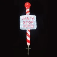 Aκρυλική πινακίδα SANTA STOP HERE με 120 LED ψυχρό χρώμα φωτός IP44 35x13x100cm Aκρυλική πινακίδα SANTA STOP HERE με 120 LED ψυχρό χρώμα φωτός IP44 35x13x100cm