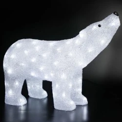 Διακοσμητική ακρυλική αρκούδα με 120 LED με ψυχρό χρώμα φωτός IP44 & διάσταση 55x17,5xh37,5cm 