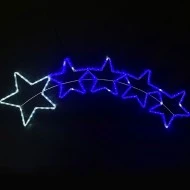 Διακοσμητικό 5 STARS 25W με 144 LED & 6m μονκάναλο φωτοσωλήνα ψυχρό & μπλε χρώμα φωτός  FLASH IP65 150x50cm 