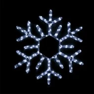 Επίστυλο σχέδιο SNOWFLAKE με 144 LED 6m φωτοσωλήνα με ψυχρό χρώμα φωτός με λειτουργία FLASH IP44 