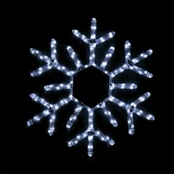 Επίστυλο σχέδιο SNOWFLAKE με 144 LED 6m φωτοσωλήνα με ψυχρό χρώμα φωτός με λειτουργία FLASH IP44 
