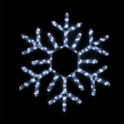 Επίστυλο σχέδιο SNOWFLAKE με 144 LED 6m φωτοσωλήνα με ψυχρό χρώμα φωτός με λειτουργία FLASH IP44 