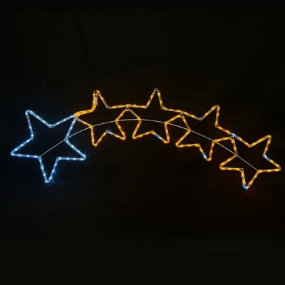 Διακοσμητικό 5 STARS 25W με 144 LED & 6m μονοκάναλο φωτοσωλήνα ψυχρό & κίτρινο χρώμα φωτός FLASH IP65 150x50cm Διακοσμητικό 5 STARS 25W με 144 LED & 6m μονοκάναλο φωτοσωλήνα ψυχρό & κίτρινο χρώμα φωτός FLASH IP65 150x50cm
