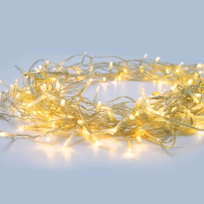 180 LED λαμπάκια σε σειρά ανά 5cm 3,3W με θερμό λευκό χρώμα φωτός 8 προγράμματα IP44 μήκος 3m & διάφανο καλώδιο