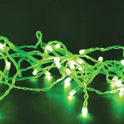 180 LED λαμπάκια σε σειρά ανά 5cm 3.3W με πράσινο χρώμα φωτός & 8 προγράμματα IP44 3m & διάφανο καλώδιο 