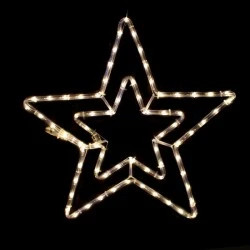 Επίστυλο σχέδιο DOUBLE STARS με 72 LED & 3m φωτοσωλήνα με θερμό χρώμα φωτός λειτουργία FLASH IP44 