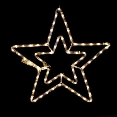 Επίστυλο σχέδιο DOUBLE STARS με 72 LED & 3m φωτοσωλήνα με θερμό χρώμα φωτός λειτουργία FLASH IP44 