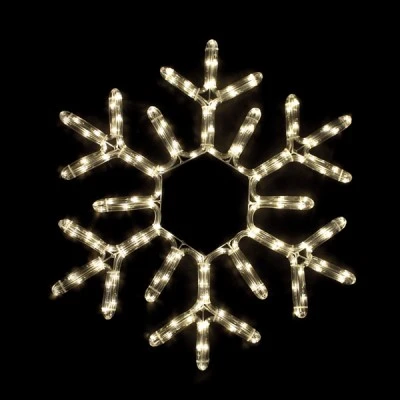 Επίστυλο σχέδιο SNOWFLAKE με 144 LED 6m φωτοσωλήνα με θερμό χρώμα φωτός & λειτουργία FLASH IP44 56cm 
