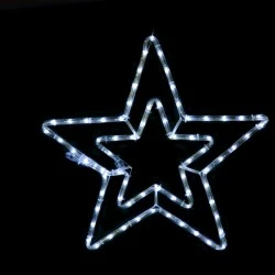 Επίστυλο σχέδιο DOUBLE STARS  με 60 LED & 2.5m φωτοσωλήνα με ψυχρό χρώμα φωτός IP44 46cm 1.5m καλώδιο τροφοδοσίας