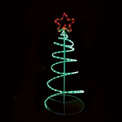 Διακοσμητικό SPIRAL TREE 120 LED 5m φωτοσωλήνας με κόκκινο - πράσινο χρώμα φωτός IP44 40x40x90cm 