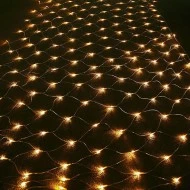 240 LED λαμπάκια δίχτυ σε θερμό χρώμα φωτός με δυνατότητα επέκτασής 3 σετ IP44 200x150cm & πράσινο καλώδιο