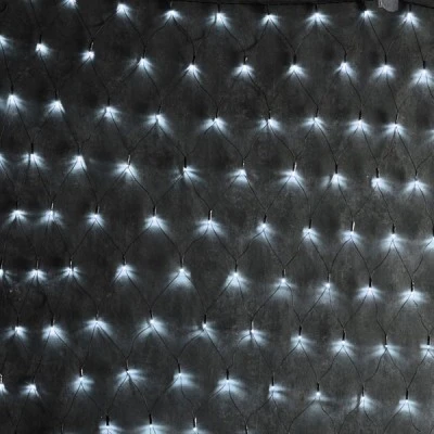 240 FLASH LED λαμπάκια δίχτυ 6W με ψυχρό χρώμα φωτός IP44 200x150cm & πράσινο καλώδιο